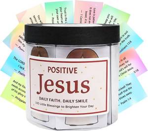 lot 6696 image: Bible Verse Jar with 100 Scripture Cards   Christian Gifts