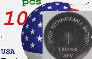 lot 6395 image: 10 pcs LIR2450 2450 TT Bulk 3.6V Rechargeable LIR Genuine Lithium Battery
