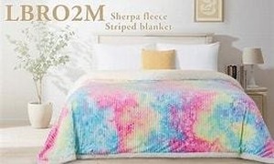 lot 6535 image: KAWAHOME Sherpa Fleece King Size Blanket