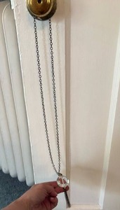 lot 133 image: Long Chain Necklace with Faceted Pendant and Tassel