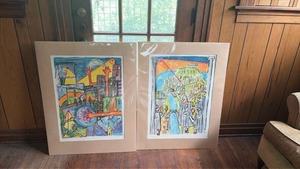 lot 250 image: Signed Abstract Art