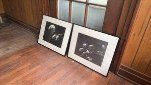 lot 251 image: Two Framed Black and White Photographs of Conductor with Baton