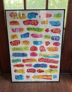lot 261 image: Art and Drugs of Choice for Millions of Kids Black Metal Framed Print Poster 23 x 33