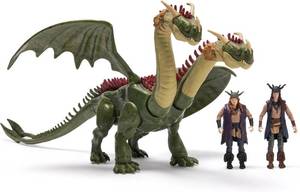 lot 8112 image: Dreamworks Dragons, How to Train Your Dragon, Hideous Zippleback &amp Ruffnut &amp Tuffnut, Viking Action Figures, Toys for Kids Ages 4 and up - Incomplete