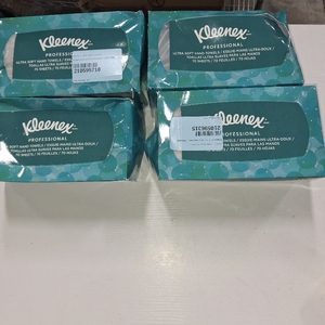 lot 8123 image: 4 Boxes Kimberly Clark 11268 Kleenex Hand Towels Premium Ultra Soft, Pop-Up Box, White (1 Individual Box of 70 Sheets)