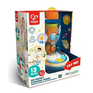 lot 8146 image: Hape Air Rocket Stacking Tower, Interactive Building Toy, Unisex, Toddlers Ages 24M - Incomplete