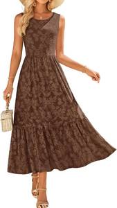 lot 8160 image: ZESICA Womens Summer Floral Bridal Shower Midi Dress Sun Dresses for Women 2026 Vacation Casual Flowy Sundress Size Small