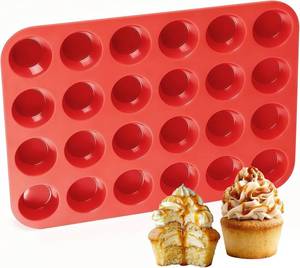 lot 8182 image: CAKETIME Silicone Muffin Pan Mini 24 Cups Cupcake Pan, Nonstick Food Grade Silicone Mold Baking Pan 1 Pack