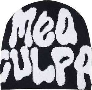 lot 8229 image: MEA Culpa Beanie Y2k Beanie Women Beanies Y2k Hat Graphic Beanies Winter Hat Knit Skull Cap Knitted Cap Y2k Accessories