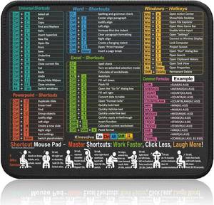 lot 8261 image: Kinevolve Mouse Pad for ExcelWordPowerPointWindows Shortcuts   Small Excel Cheat Sheet Desk Pad   11.8x9.8 Portable Computer Mousepad   Gaming, Office, Waterproof, Non-Slip, Stitched Edges