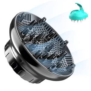 lot 8290 image: Universal Hair Diffuser for 1.4-3.1 Blow Dryers, Diffuser Hair Dryer Attachment, Professional Hair Diffuser for Curly Wavy Long Thick Hair, Reduces Frizz & Defines Curls, HomeTravel Use, Black
