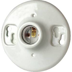 lot 8327 image: Leviton Porcelain Incandescent Medium Base Keyless Lampholder 1 pk