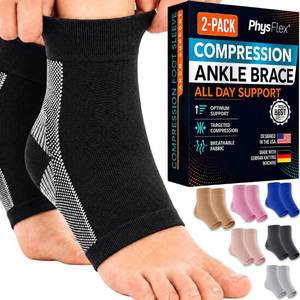 lot 8333 image: PhysFlex Ankle Brace Support - Ankle Compression Sleeve - Foot Brace for Women & Men - Tendonitis & Arthritis Ankle Brace Sports Running, Plantar Fasciitis Relief & Stabilizing Ankle Wrap