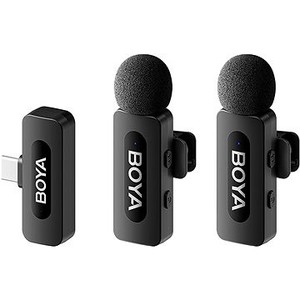 lot 8340 image: Boya by-V20 (2.0) 2 X TX  1 X RX Next-Gen Dual-Channel Wireless Microphone ( USB-C Plug) by-V20