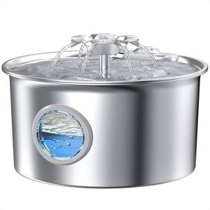 lot 8349 image: Stainless Steel Cat Water Fountain 88oz2.6L Cat Fountain for Drinking  Pet Water Fountain for Cats Inside with Flower Quiet Cats Dispenser Kitty Drinking Fountains Indoor for Pets& Small Animals