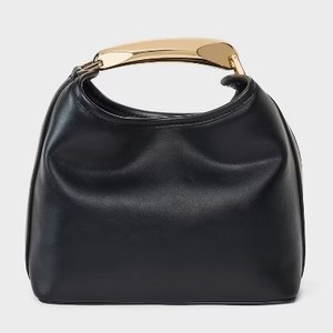 lot 8353 image: Mini Slouchy Handbag - A New Day Black Magnetic Closure, Metal Handle, Shell, Structured Design