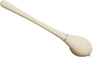 lot 8355 image: FTVOGUE Baseball Bat Toilet Brush, Silicone Design for Easy Storage, Ergonomic Handle and Auto Opening Closing Function for Modern Bathrooms (Cream White)