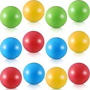 lot 10363 image: Civaner 12 Pieces Multi Colored Plastic Replacement Balls Small Bulldozer Popper Toy Balls 1.75 Inch Soft Crush Proof Air Filled Ocean Ball for Kids (Classic)