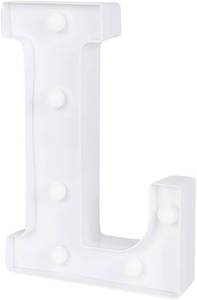 lot 8378 image: Restaurantware Illumify 5.9 x 1.2 x 8.7 Inch Light Up Letter 1 Durable Marquee LED Light - Letter L Touchproof White Plastic Party Light Keyhole Slot For Parties Weddings Or Special Events