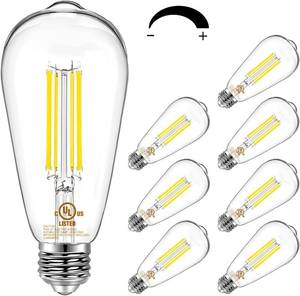 lot 10422 image: DAYBETTER 8 Pack Vintage LED Edison Bulbs, E26 Led Bulb 60W Equivalent, Dimmable Led Light Bulbs, High Brightness 800 LM Neutral White 4000K, ST58 Antique Filament Bulbs, Clear Glass Style for Home