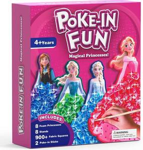 lot 10432 image: Poke Art Kit for Kids - Magical Princesses 8PCS Mess-Free Fabric Arts and Crafts Toys, DIY Poke-in Fun, Creative Activity Kits, Party Birthday Gifts for Girls Boys Ages 4, 5, 6, 7, 8, 9, 10 Years Old