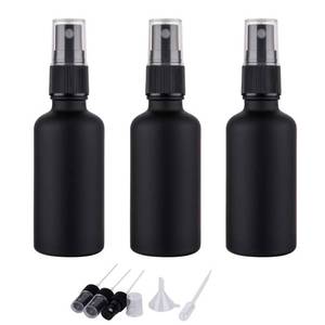 lot 10455 image: 2oz Small Glass Essential Oils Spray Bottles, Fine Mist Frosted Black Spray Bottles (Set Of 3)