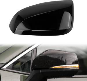 lot 10471 image: Black Left Mirror Cover Replace for 2019-2025 Toyota RAV4 wSignal Model  Fit for XLE XSE and Limited Hybrid with Turn Signal Light Model, Directly Replace Style, Not Sticker Style