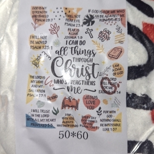 lot 10497 image: Christian Gift For Women I Can Do All Things Through Christ Throw Blanket 60x50