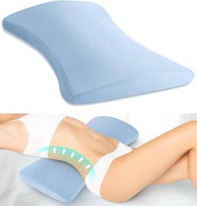 lot 10499 image: Lumbar Support Pillow for Bed Relief Back Pain Lower Back Pillow for Sleeping - Memory Foam Waist Pillow - Back Wedge Bolster Pillow for Side, Back&Stomach Sleepers - Bed Rest Pillow for Car, Sofa