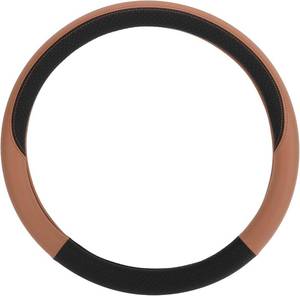 lot 10525 image: Steering Wheel Cover, for 36.5-37.9cm Car Steering Wheel Protective Sleeve Faux Leather Brown, 1 Pc