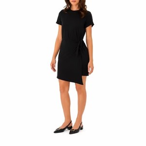 lot 10578 image: Threads 4 Thought - Womens Black Short Sleeve Tie Waist Wrap Dress - Size Medium