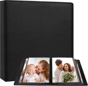lot 10599 image: Aevdor Photo Album Pockets Holds Photos, Large Capacity Leather Cover, Photo Book for Family Wedding Baby Party Holiday and Christmas Pictures, Black