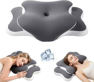 lot 10613 image: Ergo Pillow for Sleep Apnea, Neck Pain, and Snoring Relief  Cervical Neck Pillow for Neck Pain Relief & Side Sleeper  Orthopedic Memory Foam with Ergonomic Neck Support, Gray, Standard