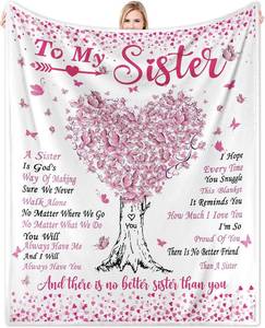 lot 10621 image: to My Best Sister Birthday Blankets Gifts from Sister 60x52  Big Sisters Birthday Gift from Sis,love Best Sister Ever Blanket Gifts for Christmas Valentines,Mothers Day