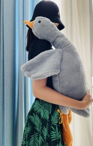lot 10635 image: Tanha Goose Plush, Goose Stuffed Animal, Grey Stuffed Goose, Soft and Cute Duck Plush Gift for Kids and Adults 35 inch, 90cm