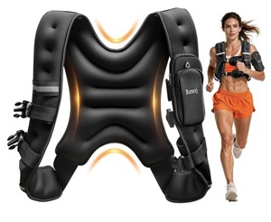 Renoj Weighted Vest for Women Men: Available in 6lb/8lb/10lb/11lb/12lb/14lb/16lb/20lb Fixed Weights for Walking, Running, Training, Exercise, Weight Loss - With Reflective Strips and Storage Pocket