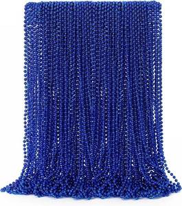 lot 10659 image: EOBOH 72PCS Christmas Bead Necklace, Blue Bead Necklaces Stuff, 33 Mardi Gras Beads Necklace Costume, Festival Parade Throw Accessories for Wedding Birthday Party Events Supplies Decorations