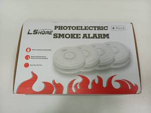lot 10694 image: LSHOME Photoelectric Smoke Alarm 4-Pack