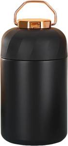lot 10695 image: 304 Stainless Steel Insulated Food Jar, 20.3 fl oz 600 ml Vacuum Thermal Container, with Stewing Function, Portable Hot Meal Flask, Built-in Handle, Folding Spoon for Office Lunch
