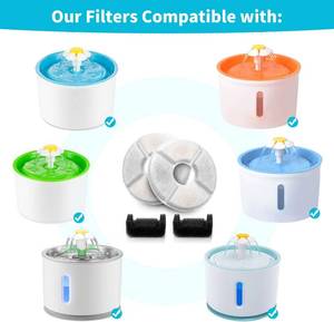 lot 10699 image: Round Activated Carbon Filter for Pet Water Fountain 6 Filters  Coconut shell activated carbon, ion exchange resin, compatible with the Wonder-Creature round cat water fountain