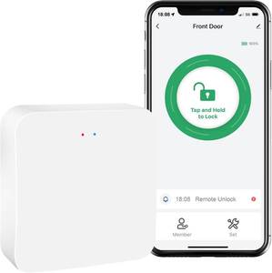 lot 13344 image: Yamiry WiFi Gateway for YR01 YR05 Smart Lock with Handle,Compatible with Nice Digi App, Remotely Control Keyless Entry Door Lock,Compatible with Alexa to Voice Control Smart Door Lock