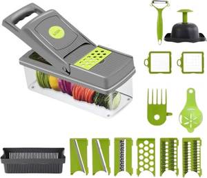 lot 13346 image: 15IN1 Multifunctional Vegetable Cutter Potato Slicer Carrot Grater Kitchen Accessories