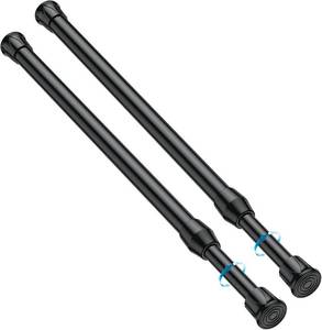 lot 13348 image: MEXAU 2PCS Small Tension Curtain Rod 11 to 19 Inch,Short Curtain Rods No Drilling,Loaded Expandable Spring Curtain Rods for Kitchen,Closet,Cupboard,Door,Bookshelf Color is White