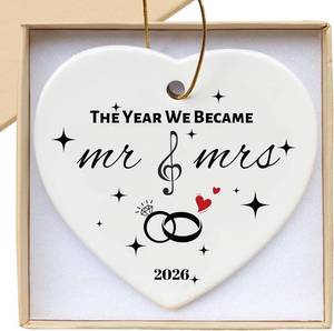 lot 2001 image: Wedding Gifts for Couples, Mr and Mrs Ornament 2026, Just Married Gift for Newlywed Couple Future Mr and Mrs Bride, Bridal Shower First Christmas Married Ornament Keepsake 2026