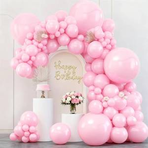 lot 2036 image: Blocesa Orange Balloon Arch Kit, 133pcs Pastel Light Pink Latex Balloons in 36in,18in,12in,10in,5in Different Size Pink Balloons for Bridal Showers Wedding Anniversary Bachelorette Birthday Party Decor (Stock Photo Approximate)
