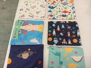 lot 2055 image: Chumia 6 Pack Reusable Snack Bags for Kids, Washable Sandwich & Food Storage Pouches, Dual-layer Silicone Lined Lunch Bags with Zipper for School & Travel(Stylish,7 x 7 Inches)