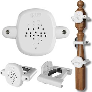 lot 14133 image: Upgrade  2 Pcs Baby Gate Banister Adapter   No-Drill Stair Railing Mount Kit, Fits 2 3.5 RoundSquare Posts, Compatible with Baby & Pet Safety Gates,White