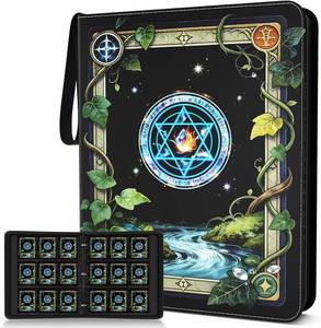 lot 14149 image: Trading Card Binder, Card Collection Binder 9 Pocket with 50 Removable Sleeves   900-Pocket Compact 3-Ring Zipper Album, Durable Trading Card Holder for TCGMTG Collectors (Elemental ring)