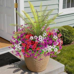 lot 14172 image: INQCMY Artificial Daisy Flowers Fake Plants for Outdoors Decoration  12 Bundles UV Resistant Silk Flowers with Faux Tall Fern Realistic No Fade Plants for Outside Planter Yard Patio Garden