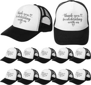 lot 14173 image: Hercicy 10 Pack Wedding Party Favors Gifts for Guests Thank You for Celebrating with Us Wedding Trucker Hats Party Gifts Bulk for Men Women His and Hers Engagement Gift Bridal Shower Baseball Cap